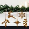5 шт. Подвесные украшения на рождественскую елку из кованого железа, с дизайном оленей, звезд и снежинок, подходят для праздника в помещении/на улице