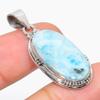 Подвеска из стерлингового серебра 925 пробы с драгоценным камнем Natural Republic Larimar 1,75 дюйма U1F11