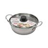 Kitchen Mate HC-24 18cm Yosenabe (Single-Serving Pot), Induction Compatible, with Glass Lid, Stainless Steel