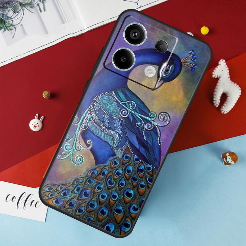 Чехол с изображением перьев павлина для Xiaomi Redmi Note 13 12 10 8 9 11 Pro 12S 10S 11S Redmi 13C 10A 10C 9C 12C Cover