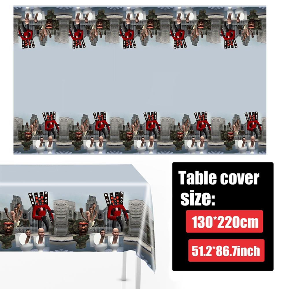 Набор посуды для унитаза Skibidi, 51 шт., включает тарелки, чашки, салфетки, скатерть, подарок