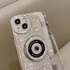 Для iPhone 14 Plus сотовый телефон запчасти оптом горный хрусталь чехол в форме камеры TPU чехол с цепочкой для переноски