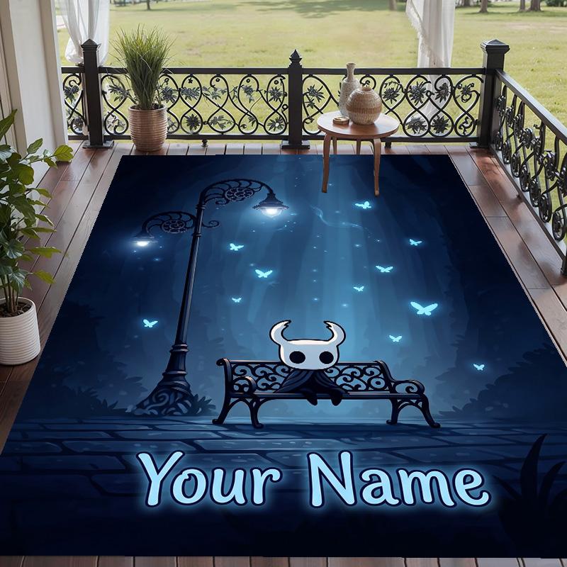 Custom Text Hollow Knight Pattern Floor Rug Soft Indoor Carpet Mat Living Room Bedroom