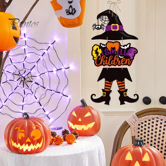 Счастливый Хэллоуин Дверной Знак Жуткая Тыква Призрак Летучая Мышь Скелет Крытый Открытый Передняя Дверь Настенное Украшение Добро пожаловать Дверная Табличка Домашние Праздничные Атрибуты