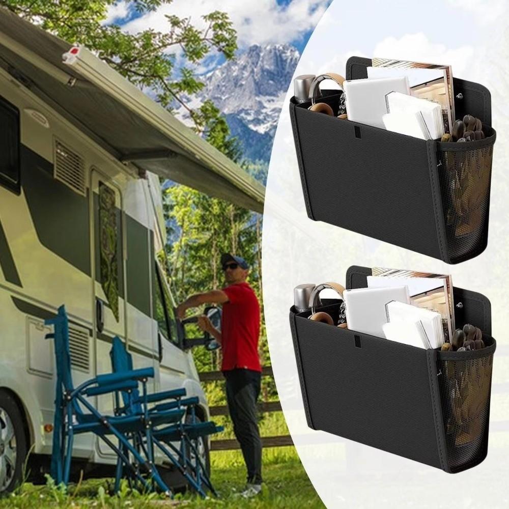 Black Door Organizer Multi-Compartment Mesh Pocket Organizer Home Office RV Organization Use