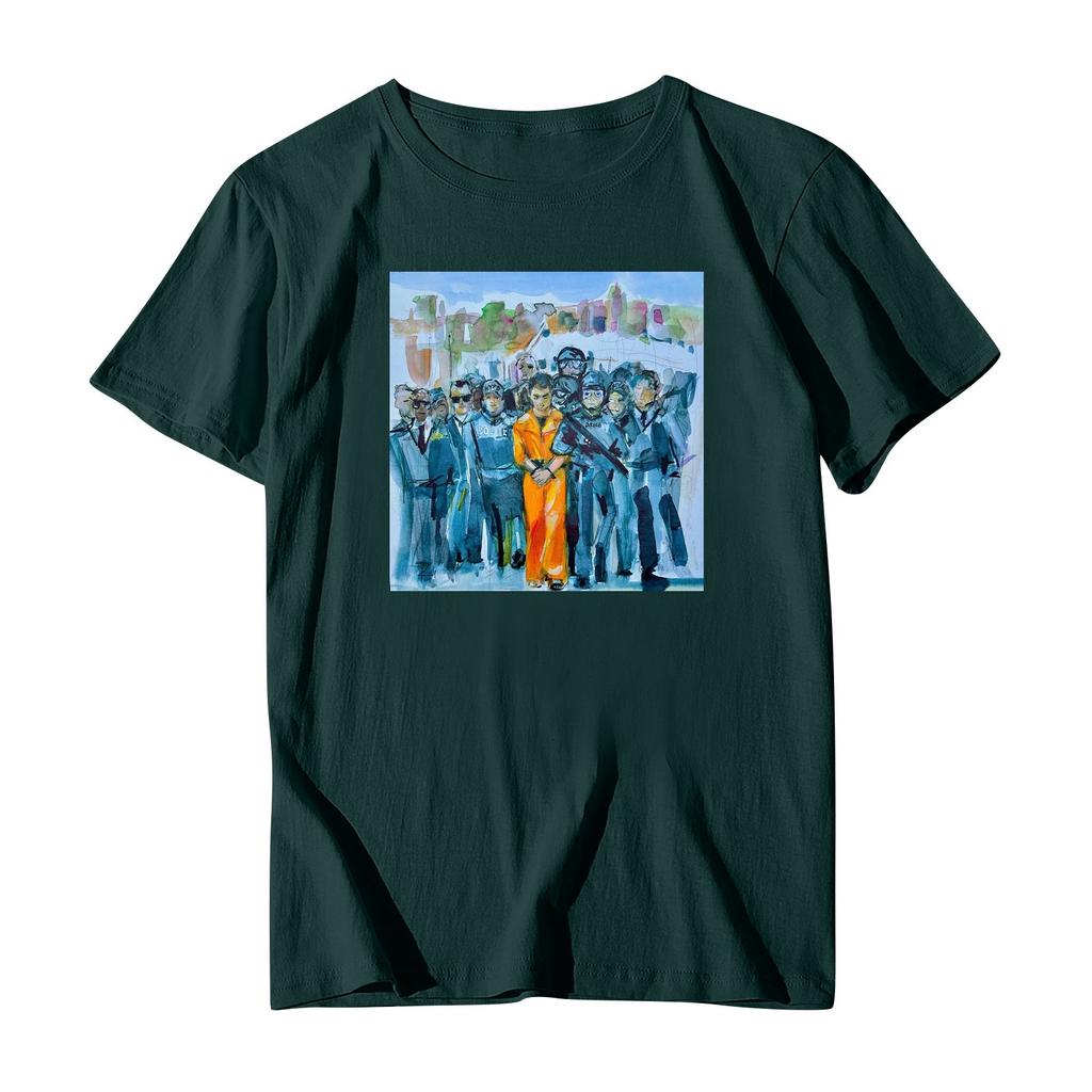 Повседневная модная спортивная футболка с круглым вырезом и принтом унисекс с коротким рукавом