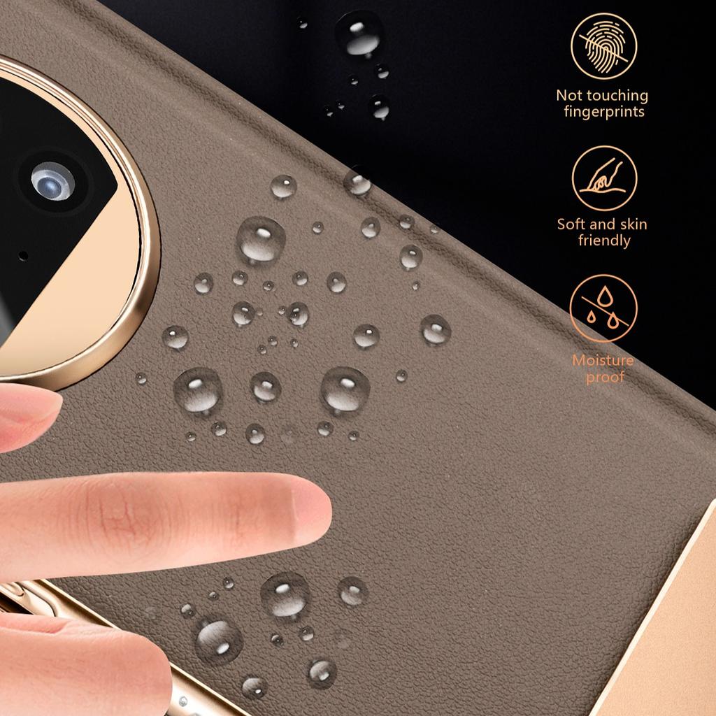 Высококачественный кожаный складной чехол для Huawei MATE X3 MateX3 Усиленная защита шарнира + Металлическая подставка-держатель Флип-чехол для телефона