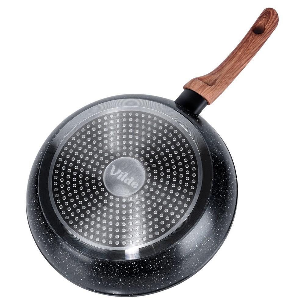 Granite frying pan with glass lid BLACK&WOOD 26 cm