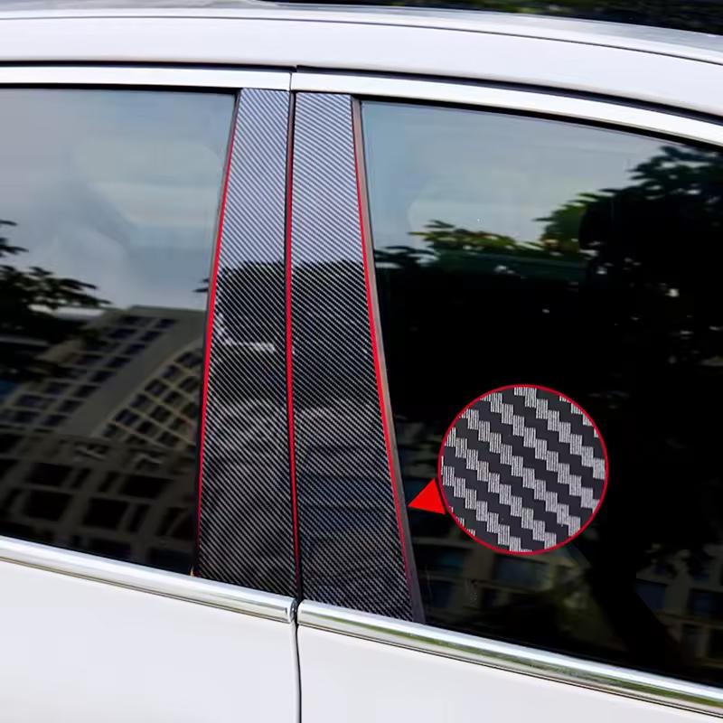 For Genesis G80 2015- Glossy Black PC Material Window Column Car Door Center B C Pillar Post Cover Trim Car Accessory