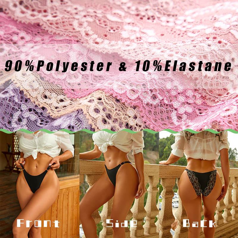 3PCS Sexy High Cut Breathable Panties V Waist Women Briefs Seamless Adjustable Strap Bikini Underwear for Women