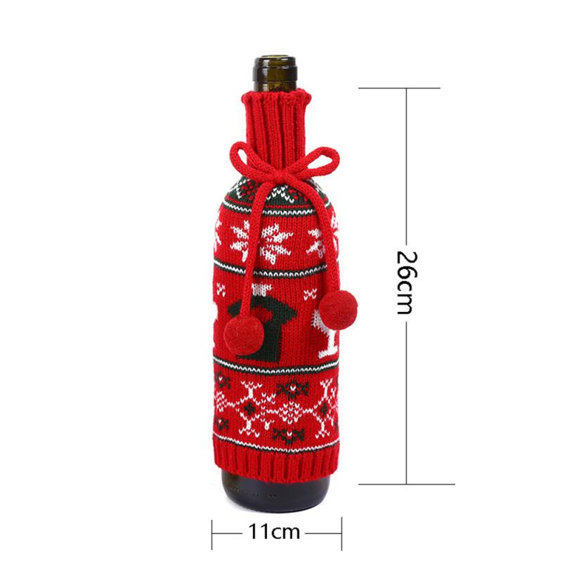 Рождественский новый меховой шар набор для красного вина шерстяное вязаное украшение набор для красного вина ресторан домашнее украшение для шампанского 2024