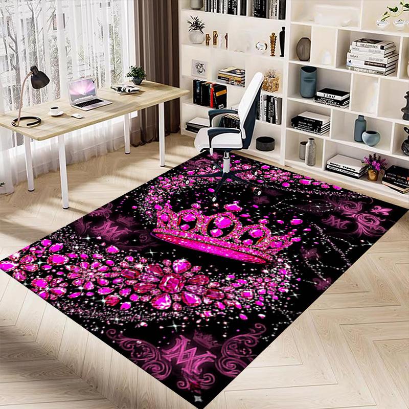 1PC Crown Diamonds Non-Slip Floor carpet, Office, family, bedroom, Studio - Large Area Rug, Vibrant Colors, Longlasting Material-X441