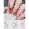 6/12 Grids Assorted Macaron Flat Bottom Pearlescent Rhinestones, Semi-Circular Illusory Decorative Manicure Pearls, Unscented Nail Supplies Nails Nail