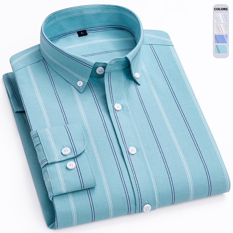 Autumn New Long-sleeved Shirt Men's Fashion Korean Striped Social Shirts Classic Slim Business Office Casual Banquet Dress