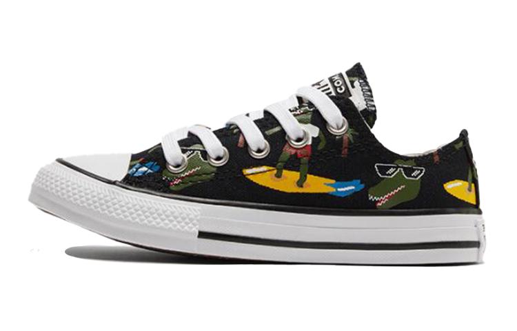 Converse Кеды Chuck Taylor All Star из канваса, устойчивые к истиранию, низкие, детские, черные, зеленые, желтые 671293C