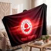 Nottingham Forest Personalized Fleece Blanket With Football Logo, Custom Name Text Soft Warm Home Throw Blanket