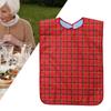 Нагрудник для взрослых, регулируемый моющийся тканевый нагрудник большого размера, маслостойкий, классический клетчатый узор, одежда
