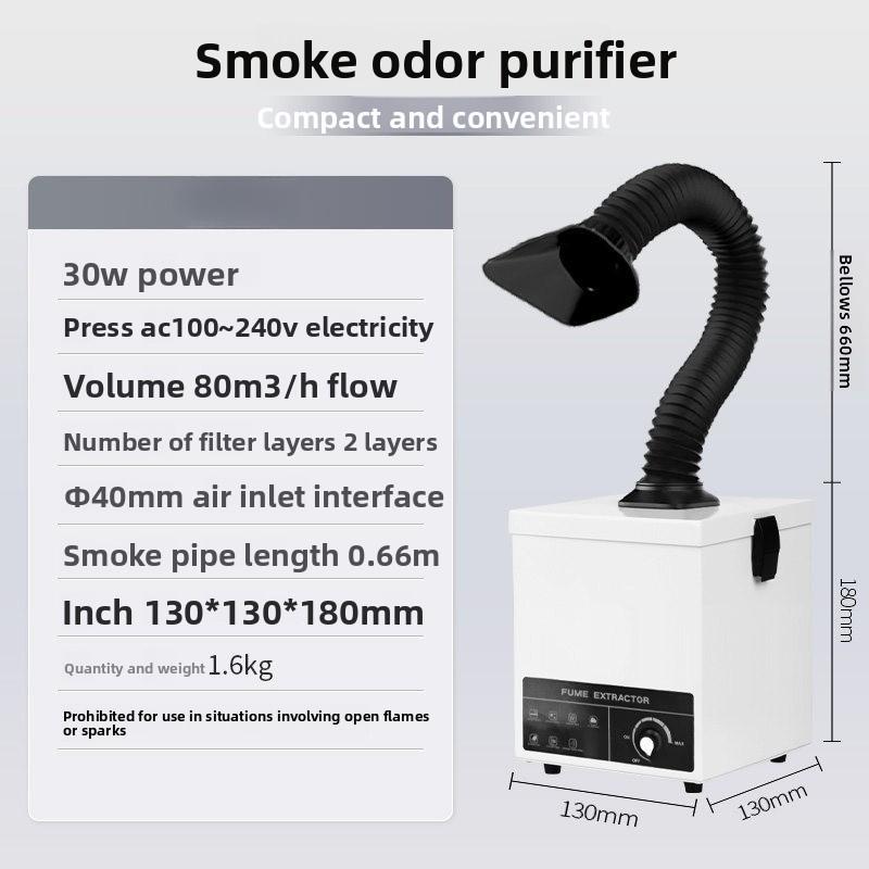Soldering Fume Extractor Smoke Absorber Adjustable Arm Filter Purifier for Electronics Repair Workstation Lead-Free Solder Smoke