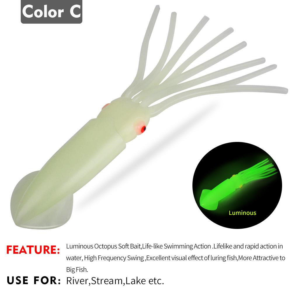 Поддельная приманка для глубоководного осьминога, Дополнительная приманка Luminous Path, Мягкая приманка для кальмара, Морская рыбалка с лодки, Дрэг-рыбалка, Биомиметическая силиконовая приманка