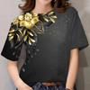 Футболка с цветочным принтом 3D, женская летняя футболка с круглым вырезом, модная повседневная свободная футболка, летние свободные топы с коротким рукавом, дизайнерская одежда