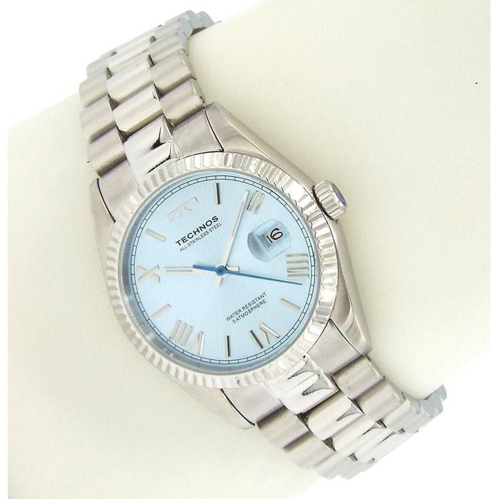 TECHNOS Men's Watch Stainless Steel Light Blue TASM921ASI Black