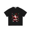 Christmas T-Shirt Black Santa Claus with Ho Ho Holiday Magic Print for Festive Season