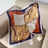 Spring New Tassel Geometric Small Square Scarf for Mother March 8th Mother's Day High-end Simulation Silk Scarf