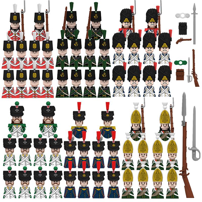 Войны Наполеона Военные Фигурки Армия Солдаты Вооружение Костюм Мелкие Части Строительные Блоки Детские DIY Игрушки Подарки Мальчикам