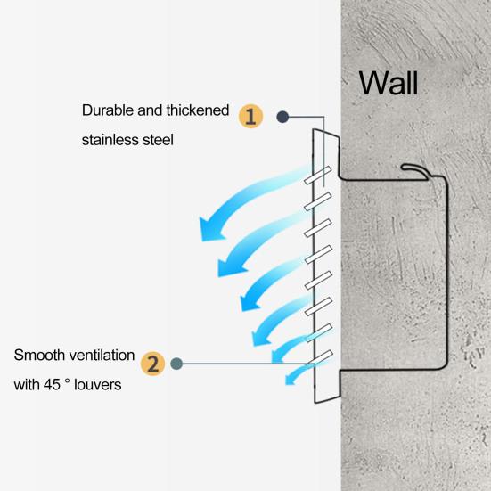 Крышка вентиляционного отверстия Крышка вентиляционного отверстия выхлопной трубы Решетка-крышка Вентиляционное отверстие из нержавеющей стали Плоский воздуховод Настенный воздухозаборник со встроенной москитной сеткой Вентиляция ARI