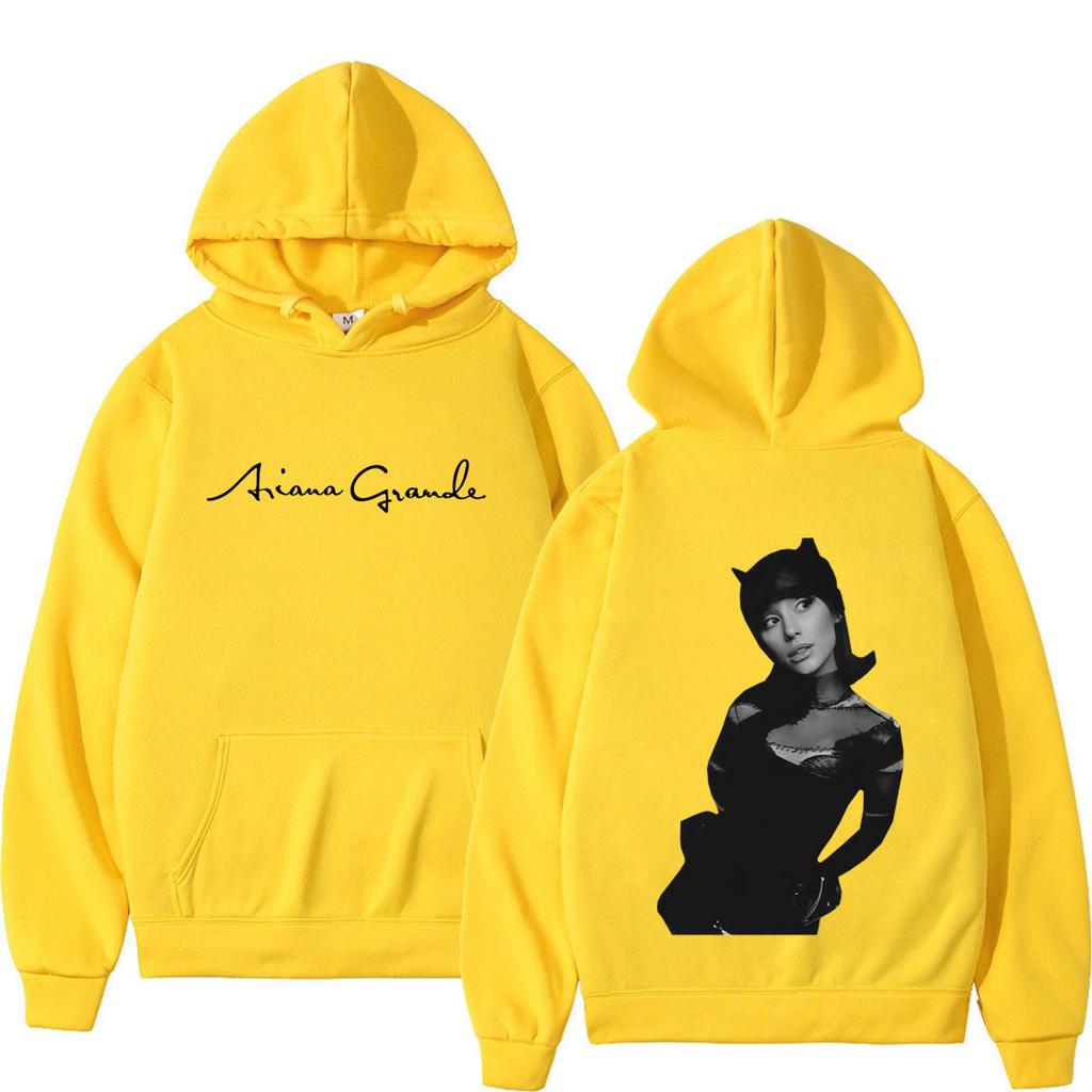 Singer Ariana Grande Fashion Graphics Hoodie Unisex Vintage Oversized Sweatshirt Long Sleeves Loose Casual Hip-hop Pullover