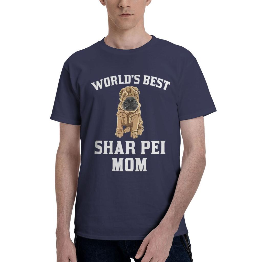 Shar Pei Mom 100 Cotton Casual Breathable Confortable Men Top Funny Mens TShirt Tshirts Men