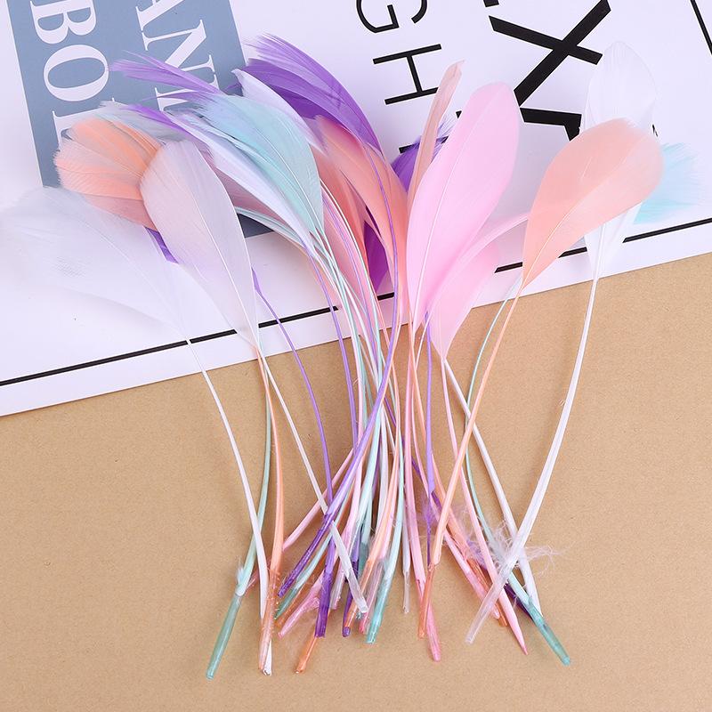 50Pcs22 Colors Optional Diy Handmade Feather Color Torn Large Floating Feather Goose Feather Jewelry Accessories Craft Decoration Materials