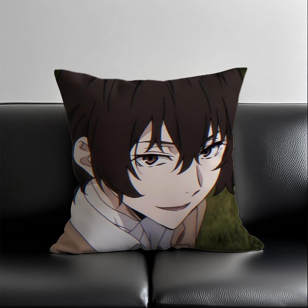 Чехол для подушки B-Bungo Stray Dogs, чехол от пылевых клещей, скрытая молния, шелковистый короткий плюш, чехол для диванной подушки