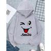 Girls' Long Sleeve Hoodie with Winking Joyful Face Print Casual Sweatshirt Multiple Colors Available Cute 1pc Girls' Hoodie
