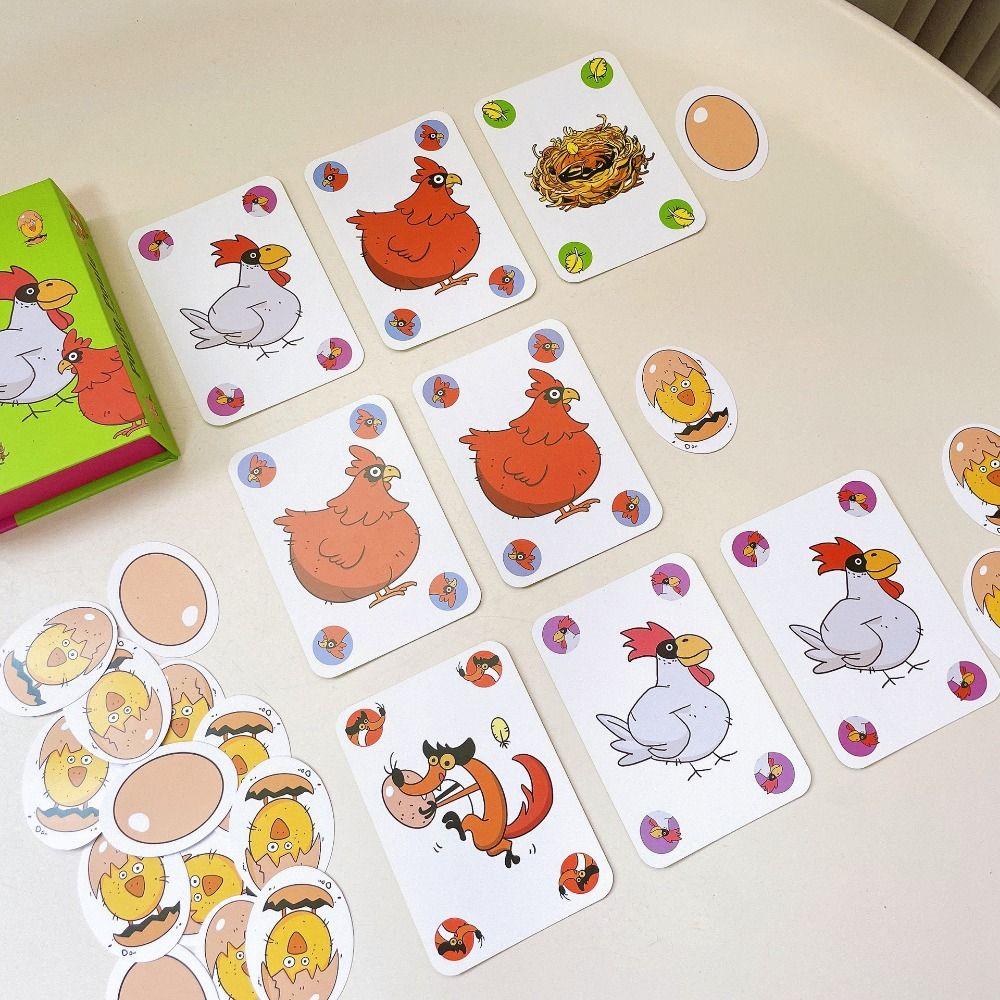 Multicolor Board Game Chicken Piou Piou Party Game Funny Card Game Family Fun