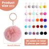 60Pcs Fluffy Pompom Keychain Women Luxury Pompom Keyring Accessory Gold Color Chains Pompons Fake Fox Rabbit Fur Charms Chain