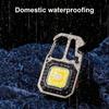 LED Keychain Flashlight Multifunctional COB Work Lamp Rechargeable Waterproof Torch Hammer For Camping Hiking Running Fishing