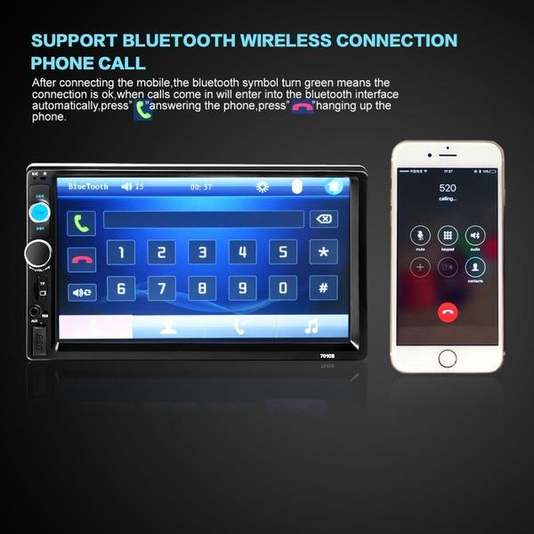 7010B 2020 новый 7010B 7-дюймовый автомобильный радиоприемник Bluetooth V2.0 Автомагнитола HD MP5-плеер SD MMC USB FM MP3/MP4 автомагнитола