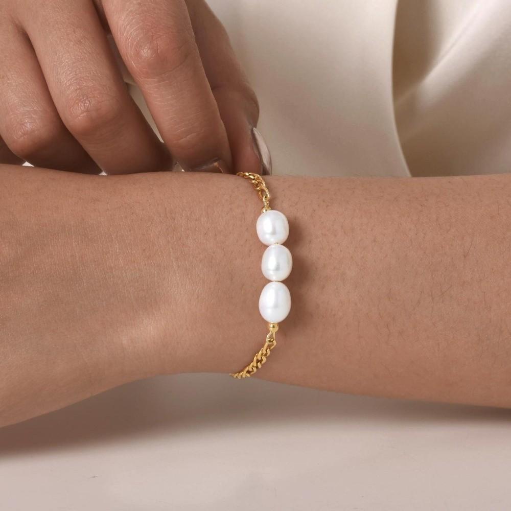 Imitation Pearl Pearl Bracelet Elegant Chain Bracelet Fashion Gold Plated Bracelet  Women Jewelry