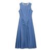 2025 Spring French Elegant Sleeveless Denim Dress with Splicing Design
