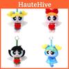 Girls Powerpuff The Blossom Raincoat Plush Toy Backpack Keychain Cartoon Pendant