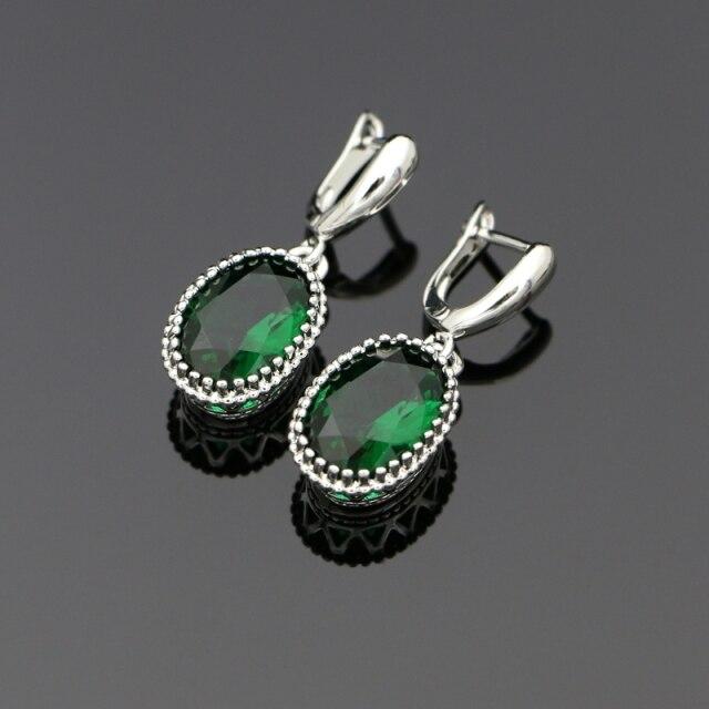 Natural Oval Mystic Rainbow Zircon Dangle Earring 925 Sterling Silver Jewelry Drop Crown Earrings For Women