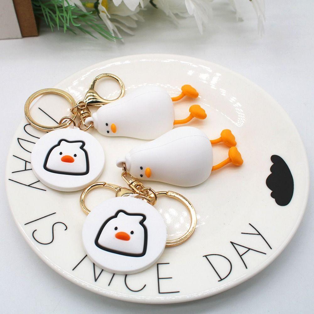 Animal Cartoon Lying Down Duck Keychain Lying Down Duck Lying Duck Doll Keyring Cute   Jewelry Gift