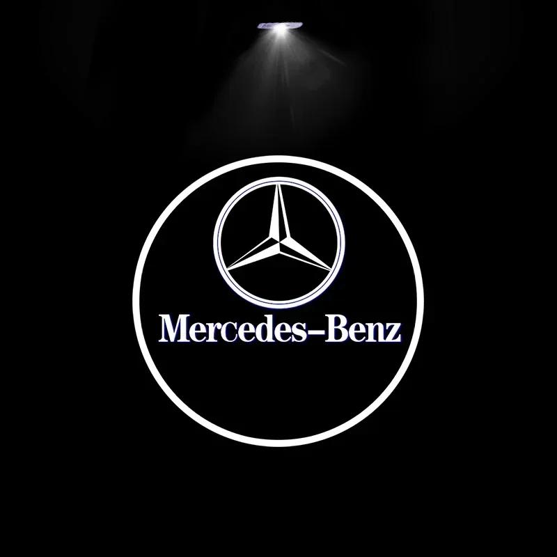 2 шт. Автомобильная подсветка дверей с логотипом Эмблема Для Mercedes Benz Класса A C E GLC GLA GLE GLB W177 W205 W212 W213 X253 X156 W166 X247