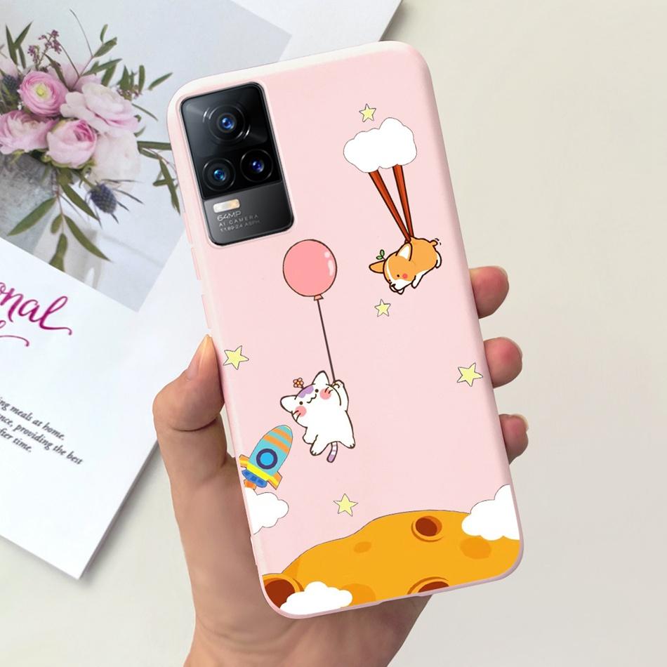 Чехол для Vivo V21e Чехол Vivo V21E 4G V 21E V2061 Милый Мультяшный Конфетный Цвет Мягкий Силиконовый ТПУ Задняя Крышка Телефона