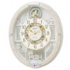 Clock Wall Clock Karakuri Clock Radio Clock Analog Karakuri Triple Selection Melody Rotating Decoration Ivory Marble Pattern RE576A