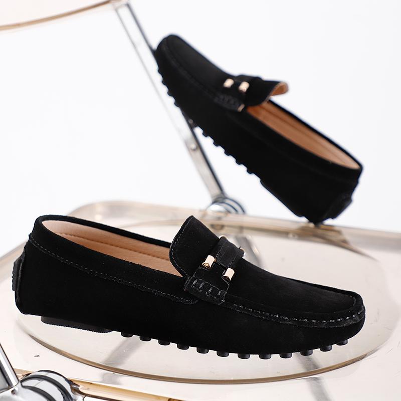 Весна Осень Лидер продаж Мужская замшевая кожаная обувь Массажная подошва Парка Прогулочная обувь Мужские лоферы на плоской подошве Модный красный