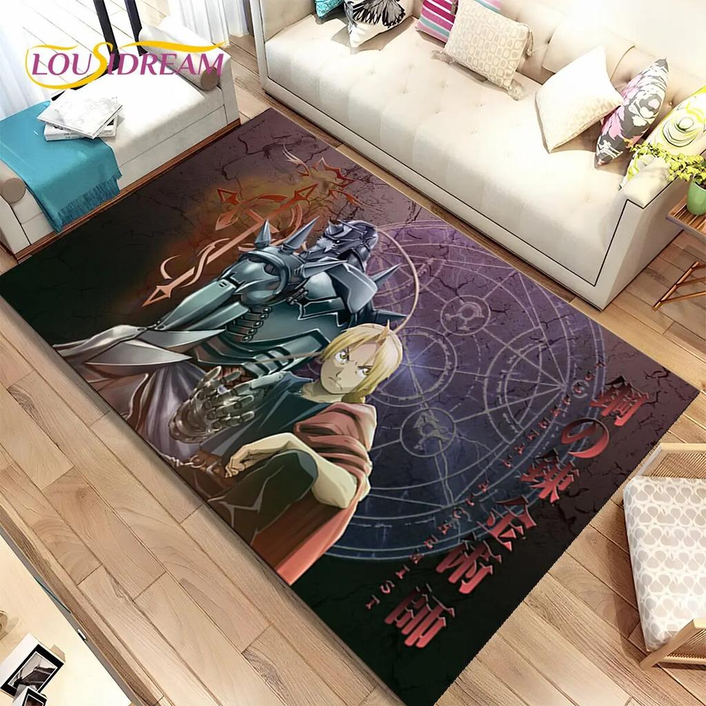 Аниме Стальной Алхимик Мультфильм Коврик, Коврик для Гостиной Спальня Диван Коврик Украшение, Детский Нескользящий Коврик