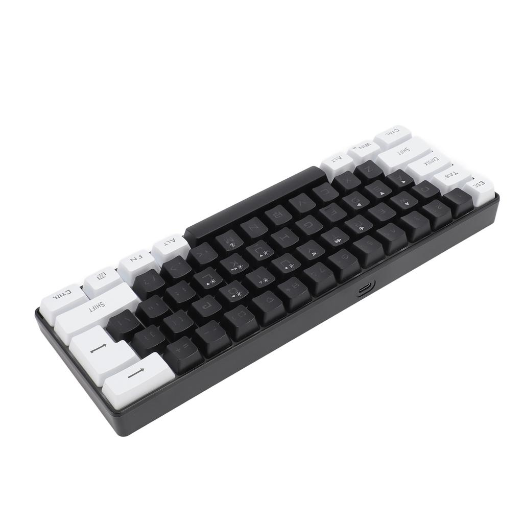 Игровая клавиатура USB 61 клавиша RGB-подсветка Эргономичная контрастная расцветка ABS кейкапы Проводная клавиатура для настольного компьютера, ноутбука, путешествий