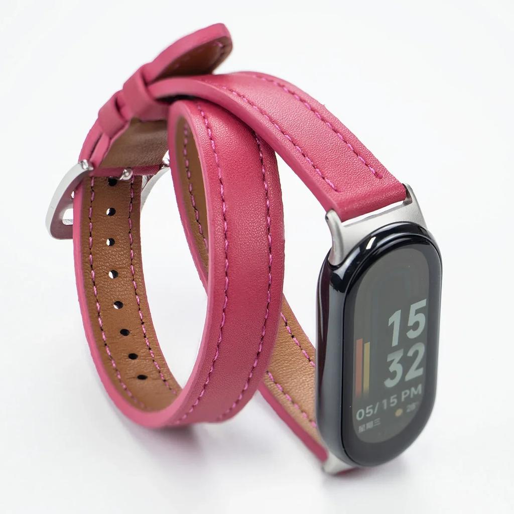 Для Mi Band 8 Ремешок Кожаный ремешок Для Xiaomi Mi Band 9 Ремешок на запястье Correa Часы Замена Miband 9 NFC Спортивный браслет Pulseira